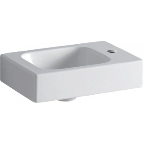 Lave-mains Geberit iCon, Blanc, 38x13.5x28cm, trou de robinetterie à droite, sans trop-plein