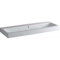 Lavabo Geberit iCon, 120x48.5cm, sans troude robinetterie, Blanc