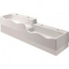 Espace sanitaire ludique Geberit Bambini, pour quatre robinetteries de lavabo, lavabo le plus bas à droite: B:180cm, T:41.5cm, troude robinetterie:Gauche et droite, Trop-plein:Sans, Blanc alpin