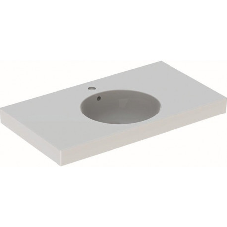 Lavabo Geberit Preciosa IIavec plage de dépose, 90x50cm, troude robinetterie au centre, Blanc