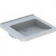 Lavabo Geberit Renova Comfort Square, adapté PMR, 55x52.5cm, sans troude robinetterie, sans trop-plein, Blanc
