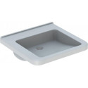 Lavabo Geberit Renova Comfort Square, adapté PMR, 55x52.5cm, sans troude robinetterie, sans trop-plein, Blanc