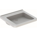 Lavabo Geberit Renova Comfort Square, adapté PMR, 60x55cm, sans troude robinetterie, sans trop-plein, Blanc