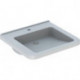 Lavabo Geberit Renova Comfort Square, adapté PMR, 60x55cm, troude robinetterie au centre, sans trop-plein, Blanc