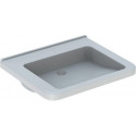 Lavabo Geberit Renova Comfort Square, adapté PMR, 65x55cm, sans troude robinetterie, sans trop-plein, Blanc
