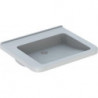 Lavabo Geberit Renova Comfort Square, adapté PMR, 65x55cm, sans troude robinetterie, sans trop-plein, Blanc