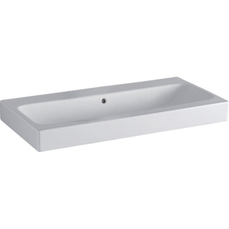 Lavabo Geberit iCon, 90x48.5cm, sans troude robinetterie, Blanc