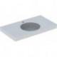Lavabo Geberit Preciosa IIavec plage de dépose, 90x50cm, troude robinetterie au centre, sans trop-plein, Blanc