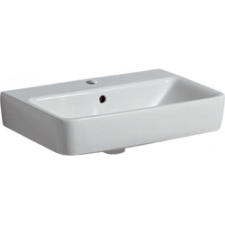 Lavabo Geberit Renova Compact, 55x37cm, trou de robinetterie au centre, Blanc