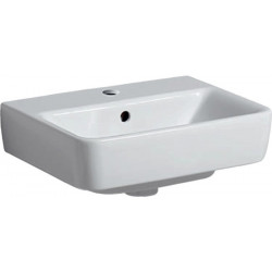 Lave-mains Geberit Renova Compact, Blanc, 45x17x34cm, trou de robinetterie au centre