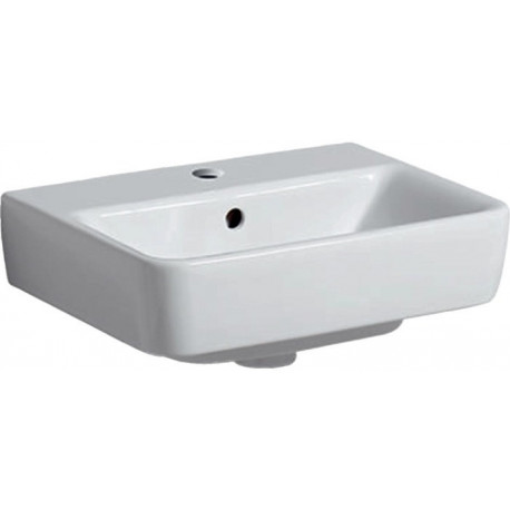 Lave-mains Geberit Renova Compact, Blanc, 45x17x34cm, trou de robinetterie au centre