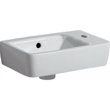 Lave-mains Geberit Renova Compact, Blanc, 40x15x25cm, trou de robinetterie à droite, sans plage de dépose