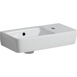Lave-mains Geberit Renova Compact, Blanc, 50x15x25cm, trou de robinetterie à droite, sans plage de dépose