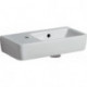 Lave-mains Geberit Renova Compact, Blanc, 50x15x25cm, trou de robinetterie à gauche, sans plage de dépose