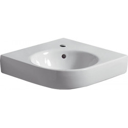 Lavabo d'angle RENOVA COMPACT pied longueur 500 mm blanc GEBERIT
