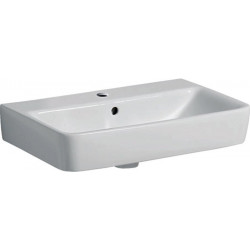 Lavabo Geberit Renova Compact, 60x37cm, trou de robinetterie au centre, Blanc