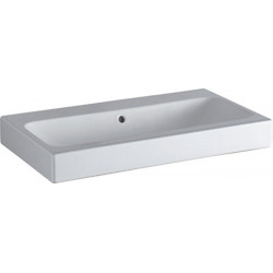 Lavabo Geberit iCon sans trou de robinetterie avec ÜL 750x485mm blanc KT