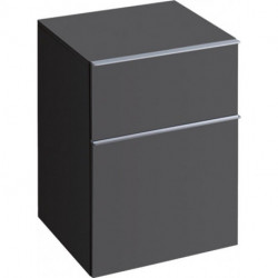 Meuble latéral bas Geberit iConavec deux tiroirs: Largeur 45cm, Hauteur 60cm, Profondeur 47.7cm, Gris velouté / Laqué mat