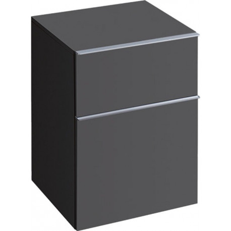 Meuble latéral bas Geberit iConavec deux tiroirs: Largeur 45cm, Hauteur 60cm, Profondeur 47.7cm, Gris velouté / Laqué mat