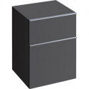Meuble latéral bas Geberit iConavec deux tiroirs: Largeur 45cm, Hauteur 60cm, Profondeur 47.7cm, Gris velouté / Laqué mat