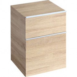 Meuble latéral bas Geberit iConavec deux tiroirs: Largeur 45cm, Hauteur 60cm, Profondeur 47.7cm, Chêne naturel / Mélamine structuré bois