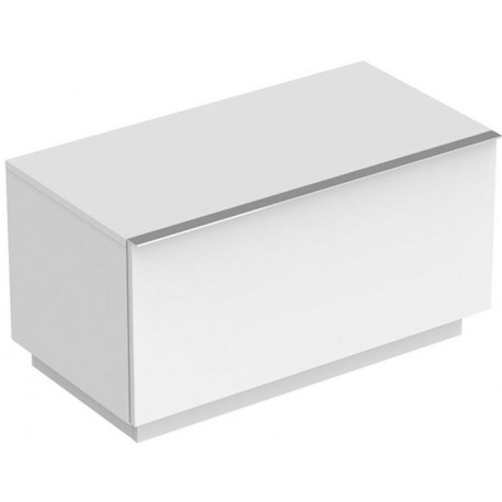 Meuble latéral bas Geberit iConavec un tiroir, au sol: Largeur 89cm, Hauteur 47.2cm, Profondeur 47.7cm, Blanc / Laqué mat
