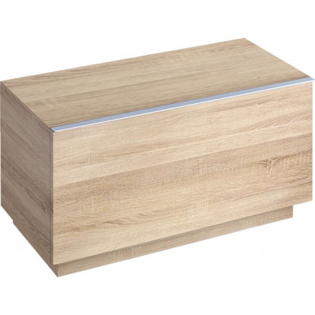 Meuble latéral bas Geberit iConavec un tiroir, au sol: Largeur 89cm, Hauteur 47.2cm, Profondeur 47.7cm, Chêne naturel / Mélamine structuré bois
