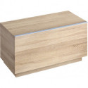 Meuble latéral bas Geberit iConavec un tiroir, au sol: Largeur 89cm, Hauteur 47.2cm, Profondeur 47.7cm, Chêne naturel / Mélamine structuré bois