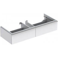 Meuble bas pour lavabo Geberit iConavec une largeur à partir de 120 cm,avec deux tiroirs: Largeur 119cm, Hauteur 24cm, Profondeur 47.7cm, Blanc / Laqué mat
