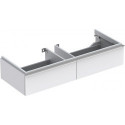 Meuble bas pour lavabo Geberit iConavec une largeur à partir de 120 cm,avec deux tiroirs: Largeur 119cm, Hauteur 24cm, Profondeur 47.7cm, Blanc / Laqué mat