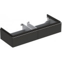 Meuble bas pour lavabo Geberit iConavec une largeur à partir de 120 cm,avec deux tiroirs: Largeur 119cm, Hauteur 24cm, Profondeur 47.7cm, Gris velouté / Laqué mat