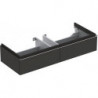 Meuble bas pour lavabo Geberit iConavec une largeur à partir de 120 cm,avec deux tiroirs: Largeur 119cm, Hauteur 24cm, Profondeur 47.7cm, Gris velouté / Laqué mat