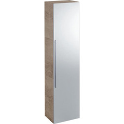 Colonne haute Geberit iConavec une porte et miroir extérieur: Largeur 36cm, Hauteur 150cm, Profondeur 31.7cm, Chêne naturel / Mélamine structuré bois