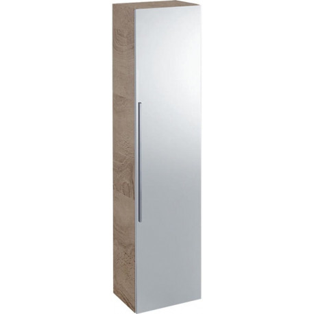 Colonne haute Geberit iConavec une porte et miroir extérieur: Largeur 36cm, Hauteur 150cm, Profondeur 31.7cm, Chêne naturel / Mélamine structuré bois