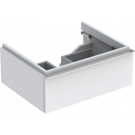 Meuble bas pour lavabo Geberit iCon,avec un tiroir: Largeur 59.5cm, Hauteur 24cm, Profondeur 47.7cm, Blanc / Laqué mat