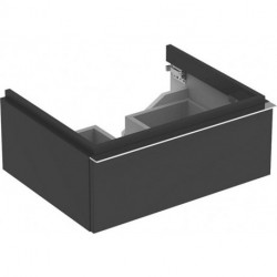 Meuble bas pour lavabo Geberit iCon,avec un tiroir: Largeur 59.5cm, Hauteur 24cm, Profondeur 47.7cm, Gris velouté / Laqué mat