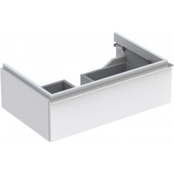 Meuble bas pour lavabo Geberit iCon,avec un tiroir: Largeur 74cm, Hauteur 24cm, Profondeur 47.7cm, Blanc / Laqué mat