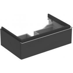 Meuble bas pour lavabo Geberit iCon,avec un tiroir: Largeur 74cm, Hauteur 24cm, Profondeur 47.7cm, Gris velouté / Laqué mat