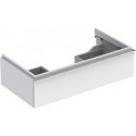Meuble bas pour lavabo Geberit iCon,avec un tiroir: Largeur 89cm, Hauteur 24cm, Profondeur 47.7cm, Blanc / Laqué mat