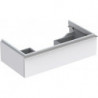 Meuble bas pour lavabo Geberit iCon,avec un tiroir: Largeur 89cm, Hauteur 24cm, Profondeur 47.7cm, Blanc / Laqué mat