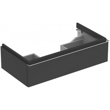 Meuble bas pour lavabo Geberit iCon,avec un tiroir: Largeur 89cm, Hauteur 24cm, Profondeur 47.7cm, Gris velouté / Laqué mat