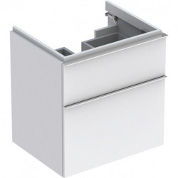 Meuble bas pour lavabo Geberit iCon,avec deux tiroirs: Largeur 59.5cm, Hauteur 62cm, Profondeur 47.7cm, Blanc / Laqué mat