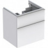 Meuble bas pour lavabo Geberit iCon,avec deux tiroirs: Largeur 59.5cm, Hauteur 62cm, Profondeur 47.7cm, Blanc / Laqué mat