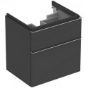 Meuble bas pour lavabo Geberit iCon,avec deux tiroirs: Largeur 59.5cm, Hauteur 62cm, Profondeur 47.7cm, Gris velouté / Laqué mat