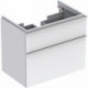 Meuble bas pour lavabo Geberit iCon,avec deux tiroirs: Largeur 74cm, Hauteur 62cm, Profondeur 47.7cm, Blanc / Laqué mat
