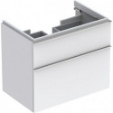 Meuble bas pour lavabo Geberit iCon,avec deux tiroirs: Largeur 74cm, Hauteur 62cm, Profondeur 47.7cm, Blanc / Laqué mat