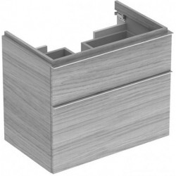 Meuble bas pour lavabo Geberit iCon,avec deux tiroirs: Largeur 74cm, Hauteur 62cm, Profondeur 47.7cm, Chêne naturel / Mélamine structuré bois