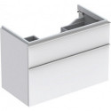 Meuble bas pour lavabo Geberit iCon,avec deux tiroirs: Largeur 89cm, Hauteur 62cm, Profondeur 47.7cm, Blanc / Laqué mat