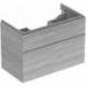 Meuble bas pour lavabo Geberit iCon,avec deux tiroirs: Largeur 89cm, Hauteur 62cm, Profondeur 47.7cm, Chêne naturel / Mélamine structuré bois