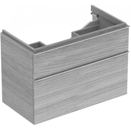 Meuble bas pour lavabo Geberit iCon,avec deux tiroirs: Largeur 89cm, Hauteur 62cm, Profondeur 47.7cm, Chêne naturel / Mélamine structuré bois